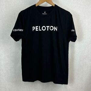 Peloton Century Club 100 T-shirt Sz Medium Unisex Black White Fitness Rides